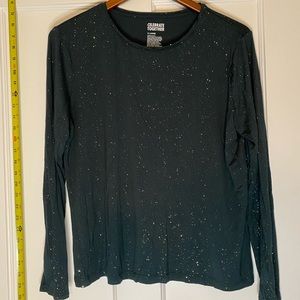 Forest green / Dark Teal Glitter shirt